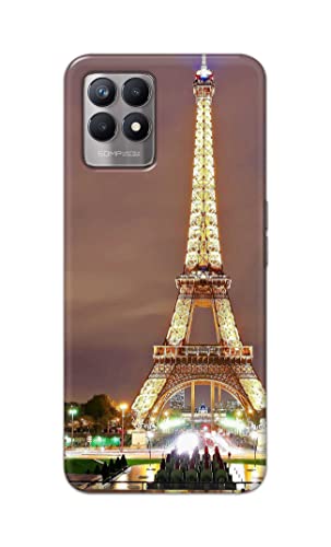 Image of PRINTFIDAA Lovers Famous Place Eiffel Tower in Paris Printed Designer Hard Case for Realme 8i Back Cover -(e) RPM1009