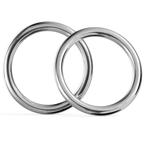 BEYOURD 4 inch Metal O Rings, 304 Stainless Steel Solid Welded Heavy-Duty Hanging Rings for Hammocks, Hanging Chairs, Porch Swings, Tents and Outdoor Gear, 2 Pack