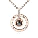 Produktbild Idiytip 100 Sprache Ich Liebe Dich Halskette Memory Geschenk für Liebhaber Frauen, Rose Gold