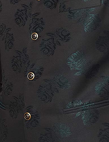 Image of MANQ Men Fawn Woven Jaquard Silk Nehru Jacket