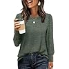 WIHOLL Womens Tops Long Sleeve Shirts with Button Cuffs Lightweight Sweaters Loose Fit Fall Fashion Clothes