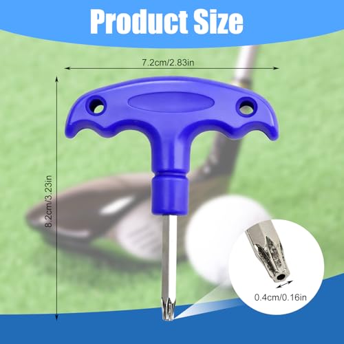 Golf-Drehmomentschlüssel | Golf-Driver-Schraubenschlüssel aus Edelstahl mit Kunststoffgriff | Einstellwerkzeuge Golf-Spike-Schlüssel für das Drehmoment des Golfschläger-Driver-Schaftadapters (blau)