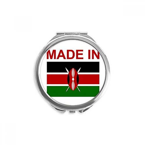 Miroir de poche rond compact portable pour retouches express au quotidien motif Kenya Love