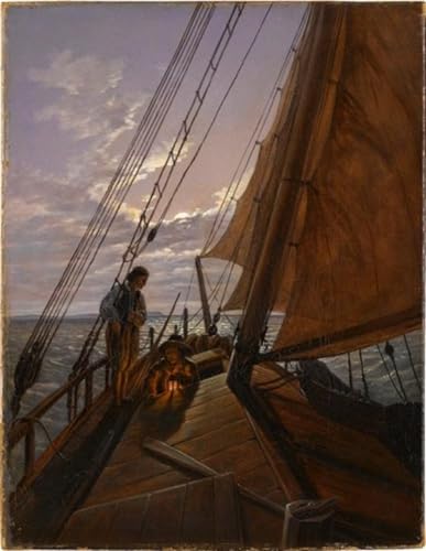 Tableau Segelschiff Carl Gustav Carus impression d'art sur toile déco murale 60x90cm