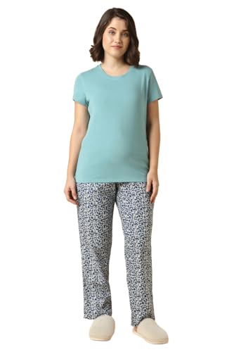 Image of Van Heusen Women's Printed Lounge Pants | Drawstrings & Side Pockets | Ultra Soft Fabric | Relaxed Fit | At home pyjamas | Everyday Comfort | Printed | Style 55306 | Available in Pack of 1 & 2