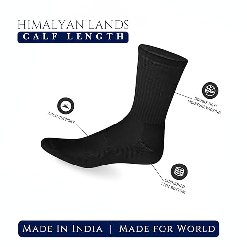 Image of Pure Cotton And Smell Free Men & Women Regular Formal Black Calf length combo Socks Anti-Slip | Sweat Absorbent | School socks | office socks | Sports | Running & Hiking