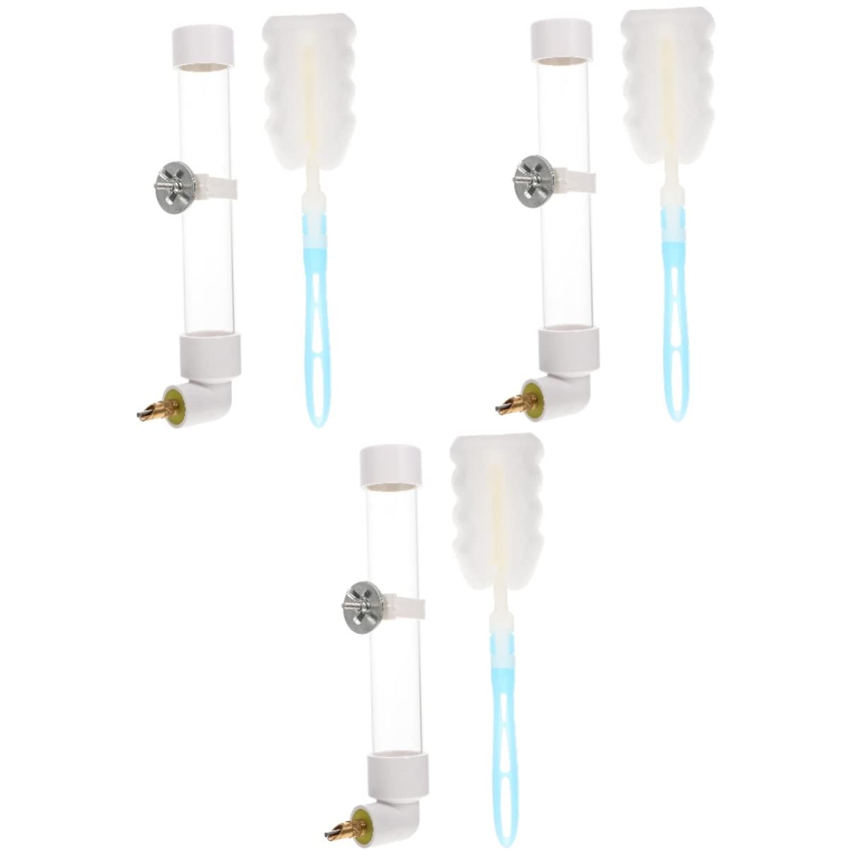 POPETPOP 3 Juegos Bebedero para Loros Bebedero para Jaula De Pájaros Dispensador De Agua para Pájaros Comedero De Jaula para Canarios Automático Herramienta El Plastico