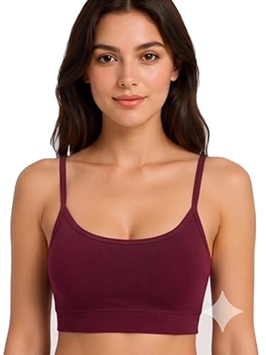 Image of Women Cotton Sports Bra with Removable Pads | Adjustable Straps | Non-Wired Padded Everyday Bra | Comfortable Yoga, Gym, Bra (Size 28 to 34)