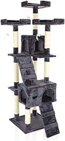 COZY PET Cat Tree Multi Level Scratcher Activity Centre Scratching Post Toys with Heavy Duty Sisal Cat Trees in Beige CT02.