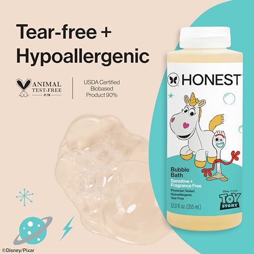 Image of The Honest Company Foaming Bubble Bath, Gentle on Skin, Dermatologist Tested, Tear Free, Hypoallergenic, Disney and Pixar's Toy Story, Sensitive Fragrance Free