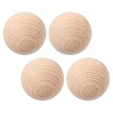 DIYEAH 4 Stück Krocketbälle aus Naturholz 6cm Runde Holzkugeln für Rasenspiele Garten und Familienspiele Unbehandelte Holzbälle für Outdoor Krocket