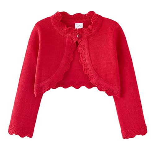 Toddler Baby Girls Long Sleeve Bolero Cardigan Knitted Shru𝐠 Closure Lace Cropped Sweaters Tops Outwear2