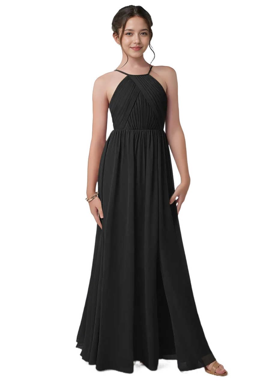 lphirkut Junior Girls Bridesmaid Dress for Wedding Chiffon Halter Flower Girl Dresses for Teen with Slit