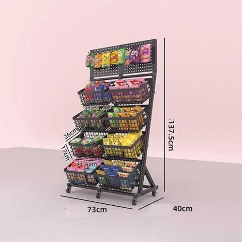 Expositor apilable para Snacks - Soporte de mostrador para supermercados, cafeterías, Bares y oficinas - Solución de Almacenamiento Que Ahorra Espacio (Negro, 8.º Piso)