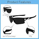 Black Jones Sports Sunglasses for men and women Cycling Mountain Travelling Cricket Trekking Baseball Fishing Cycling Running Golf Motorcycle Tac Glasses UV400 (Italic Black) gallery image