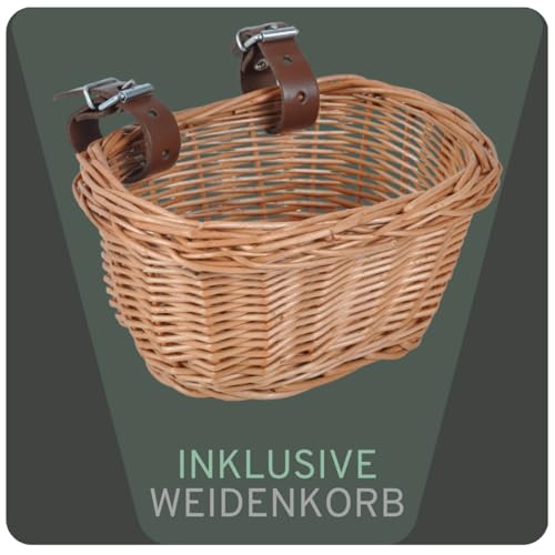 Bandits & Angels Laufrad aus Metall mit Weidenkorb ab 2 Jahren – Lauflernrad – Verstellbarer Sattel 29 bis 39 cm – für Jungen und Mädchen – niedriger Einstieg mit Trittbrett – Bild 7