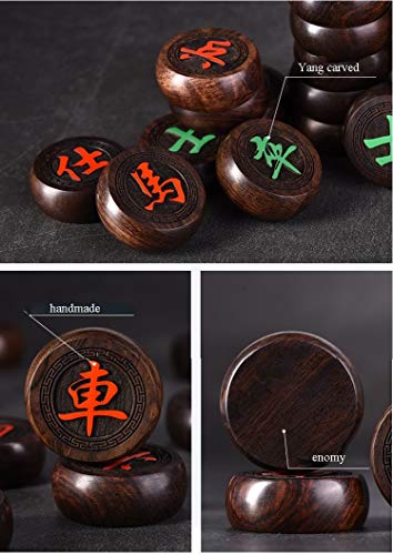 Tyoo Xiangqi Chinese Chess With Folding Board And Leather Box, Classic Educational Strategy Board Games For 2 Players (Size : 6Cm/2.4") #TOP3