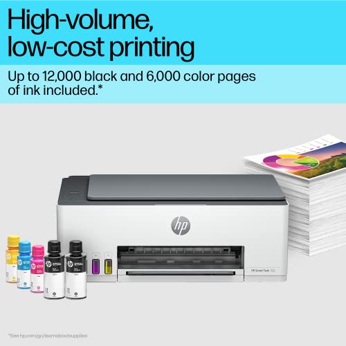 HP Smart Tank 520 All-in-One Colour Printer | 1 Extra Black Ink Bottle | 1+1 Year Extended Warranty on Registration| Up to 8000 Black & 6000 Colour Prints | Print,Scan & Copy for Office/Home view 2