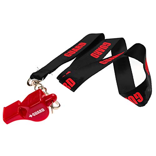 BLARIX Guard Whistle and Lanyard with Print (Red and Black)