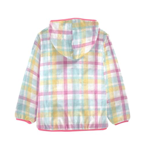 OTVEE Easter Checkered Plaid Kids Hoodie Jacket Fall Spring