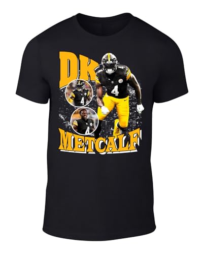 Black Pittsburgh DK Metcalf Bootleg Style Throwback Style T-Shirt Men's Adult