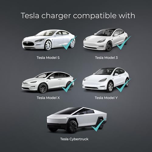 Image of Lectron Level 1 Tesla Charger (WiFi) with App Control - 12 Amp, 120V, NEMA 5-15 Plug, 16ft Extension Cable NACS Connector, Portable Home Electric Car EV Charger for All Tesla /NACS Evs