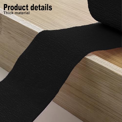 Image of 4 Crepe Paper Streamers Rolls, 328ft Pack of Black and Gold Crepe Paper for Birthday, Graduation, New Years, Wedding, Engagement Party Decorations (1.8 inch x 82 ft /Roll)