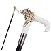 Silver Resin Bear Head White Walking Cane Fashion Decorative Steel Stick Gentleman Elegant Cosplay Cane Knob Crosier 92cm