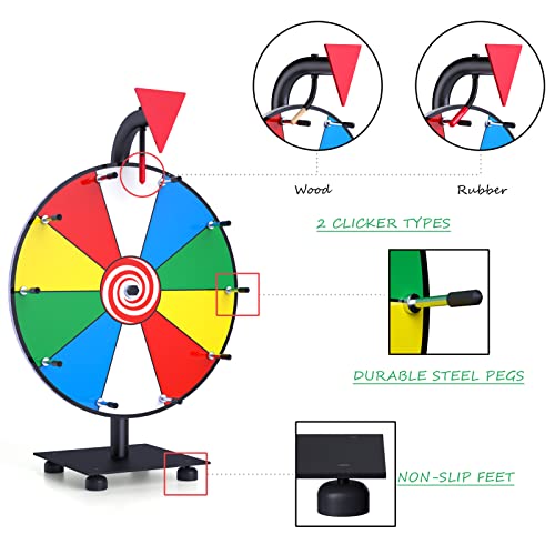 Hokut 12 Inch Spinning Prize Wheel, Heavy Duty Base With 10 Color Slots Tabletop Spinner, Roulette Wheel For Carnival, Trade Show, Win Fortune Spin Games #TOP4