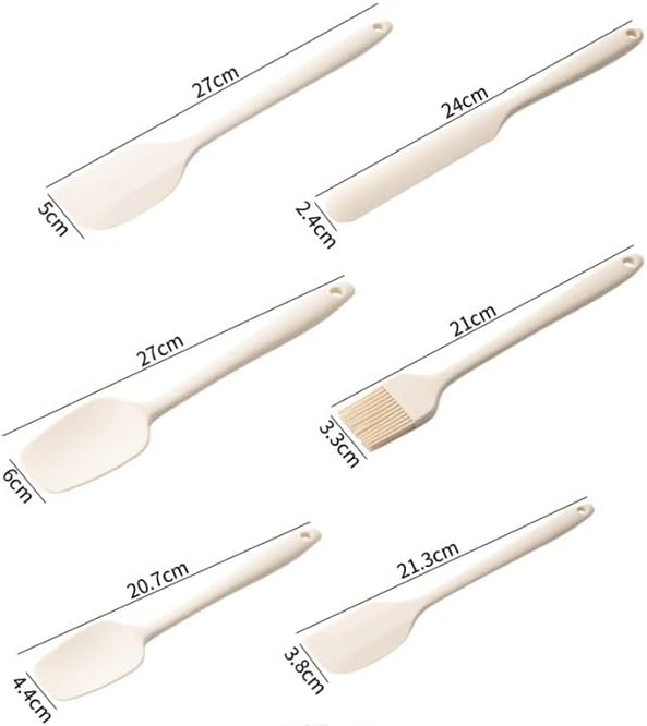 Baking Set Food Grade High Temperature Resistant Spatula Cream Brush Silicone Scraper 6 Piece