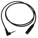 Valley Enterprises 3' TRRS 4-Pole 3.5mm Male Right Angle to 3.5mm Female Audio Cable