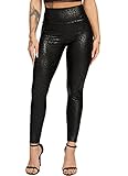 high heels leopard schwarz SCHICKE KUNSTLEDER LEGGINGS - Hoher Schnitt und hautenge Passform. Die Leggings formt eine super Silhouette und passt gut zu einem oversized Pulli, Strickkleid, Longbluse oder kurzem Oberteil mit Boots oder Stiletto High Heels. Sexy und elegant!