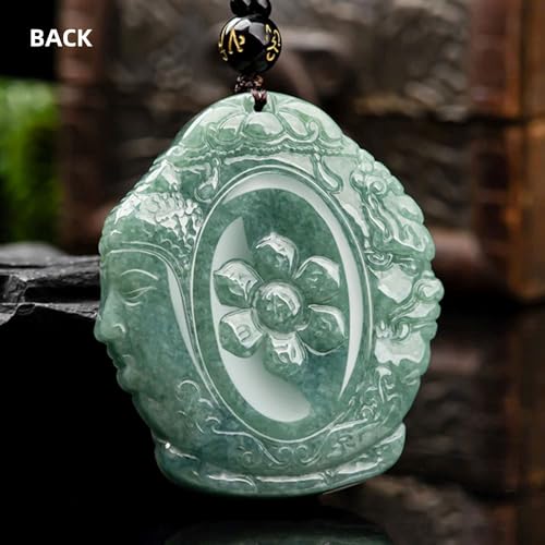 Natural Jade Buddha Necklace Pendant Certified Grade A Untreated Burmese Jadeite Hand Carved Tathagata Amulet for Men and Women3