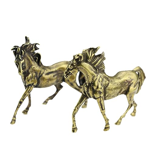 Ornements de cheval en laiton rétro de style classique pour décor de bureau Feng Shui