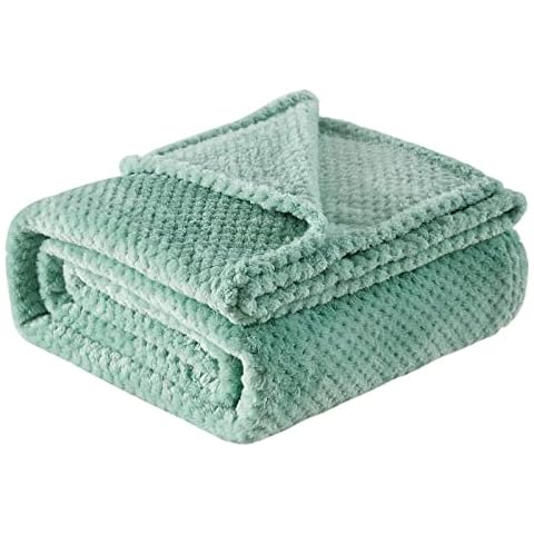 Lifewit Double Size Waffle Blanket - Mint Green Cover