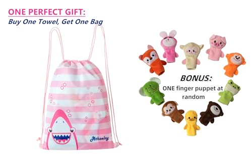 Image of Ultra Soft Kids' Towels with Hood for Bath Beach Pool Toddler Boy and Girl Swim Poncho Cover-ups Swimwear with Bag (Unicorn 4)