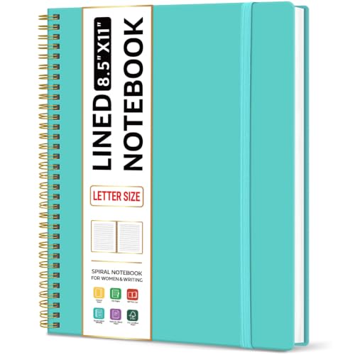 Taja Large Spiral Lined Notebook for Work, Journal for Women & Men