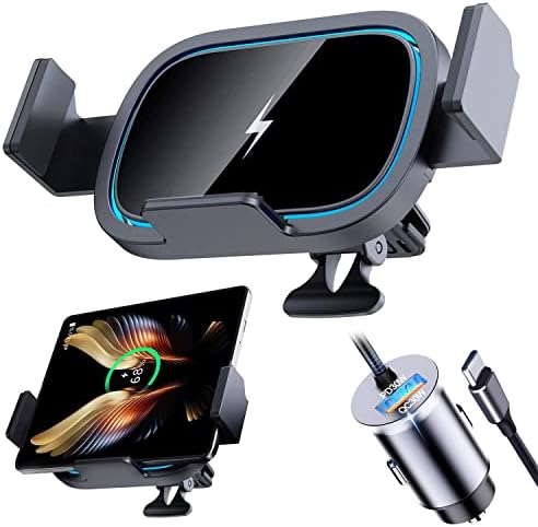 Wireless Car Charger for Galaxy Z Fold 5/4/3/2, 15W Fast Charging Car Mount, Car Accessories, Air Vent Charging Car Phone Holder for Galaxy Z Fold 2, Landscape Mobile Phone Mount for Galaxy Z Fold 2 41DZmXCecbL. AC