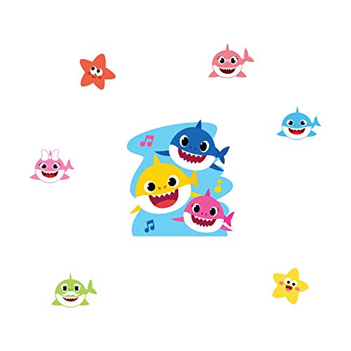 Vinilo decorativo Baby Shark para pared 50x40 pulg miniatura 3