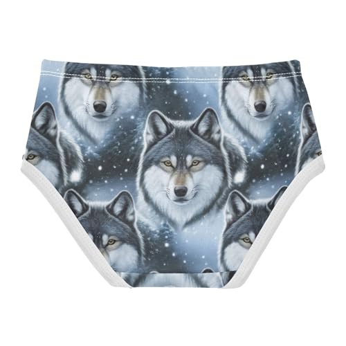 Toddlers Underwear Floral 2t Cotton Little Girl Panties Animal Underpants Briefs Cool Gray Wolves2