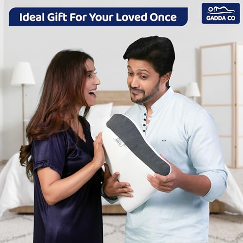Image of GADDA CO Memory Foam Cervical Pillow for Neck & Shoulder Pain Relief, Orthopedic Contour Neck Support Pillow for Sleeping, Ergonomic Neck Support, Jacquard Cover -19 x 11 x 3.5 Inch | 2 Years Warranty
