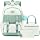 AO ALI VICTORY Backpack for Girls Women Laptop Travel Backpacks Campus Bookbag Kids Elementary School Bag with Lunch Box Set (green)