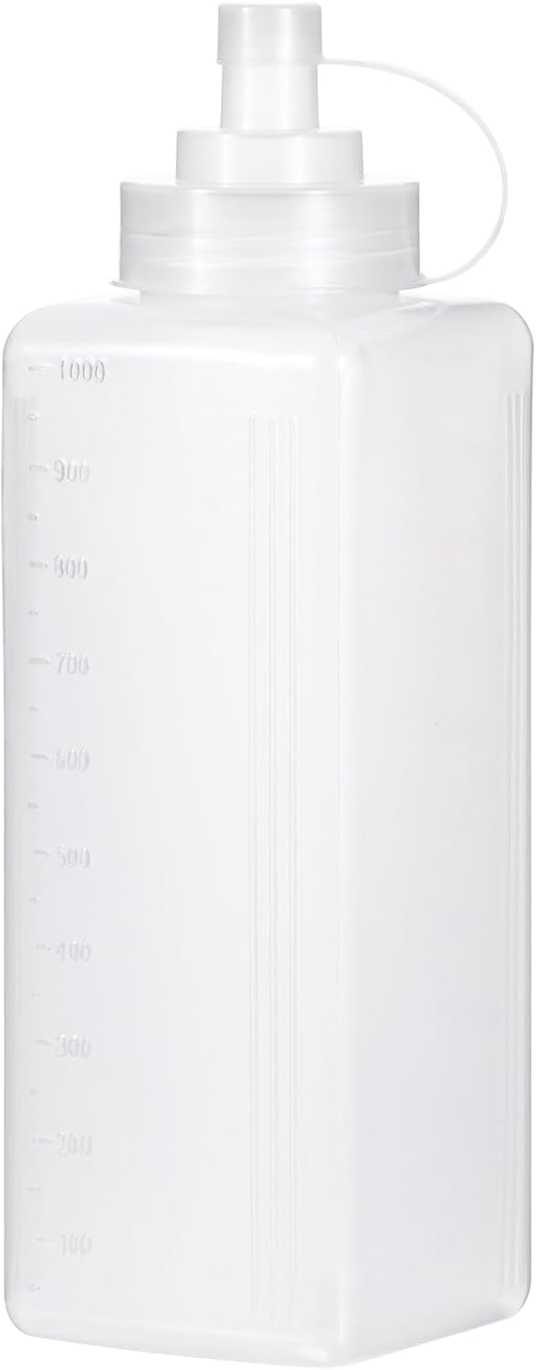 Condiment Squeeze Bottle Wide Mouth, 1000ml 33.8oz Clear Squeeze Bottles with Cap Lids for Chunky Sauces, Resin, Crafts, Food Grade,Square Shape Condiment Squeeze Bottle Wide Mouth, 1000ml 33.8oz Clear Squeeze Bottles with Cap Lids for Chunky Sauces, Resin, Crafts, Food Grade,Square Shape