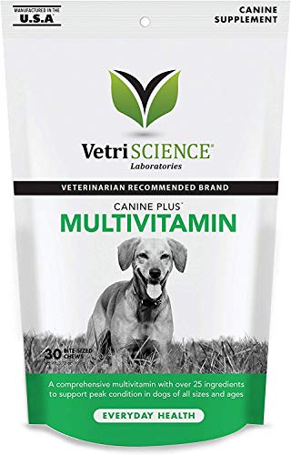 VetriScience Laboratories 90 Count Canine Plus Multivitamin, 30 Chews Per Pack
