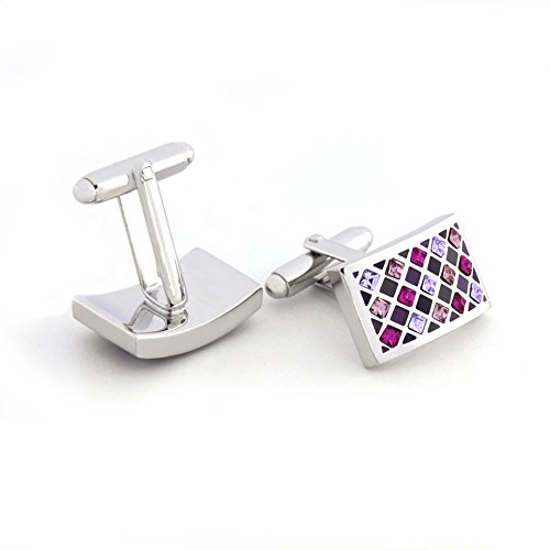 Mr.van Elegant Swarovski Crystal Cufflinks Purple Groovy Fuchsia Glimmering Cuff Links Set Wedding Christmas Gifts For Men #TOP5