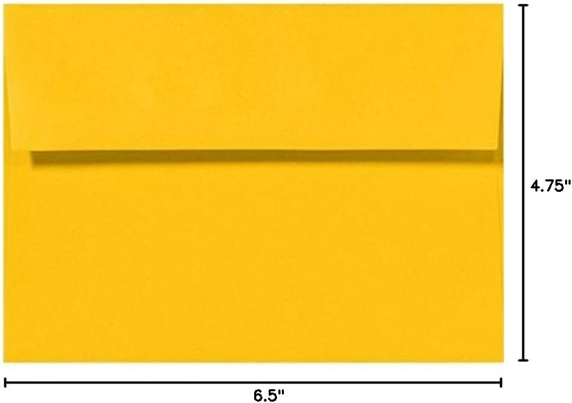 LUXPaper A6 Invitation Envelopes | Peel & Press | 4 3/4" x 6 1/2" | Sunflower Yellow | 80lb. Text | 1,000 Qty