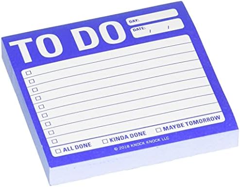 1-Count Knock Knock Mental Note Sticky Notes, to Do List Notepads, 3 x 3-inches Each