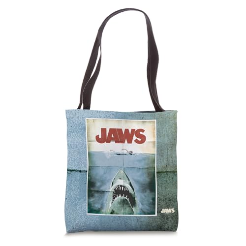 Bolsa Tote de estilo vintage con póster del 50o aniversario de Jaws miniatura 1