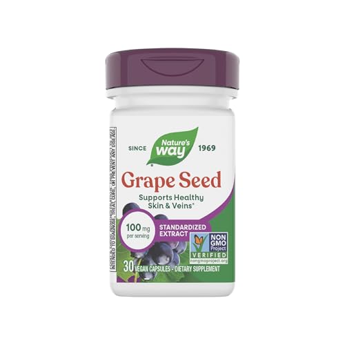 Nature's Way Grape Seed Standardized Extract, 100 mg per Serving, 30 ct - image 1