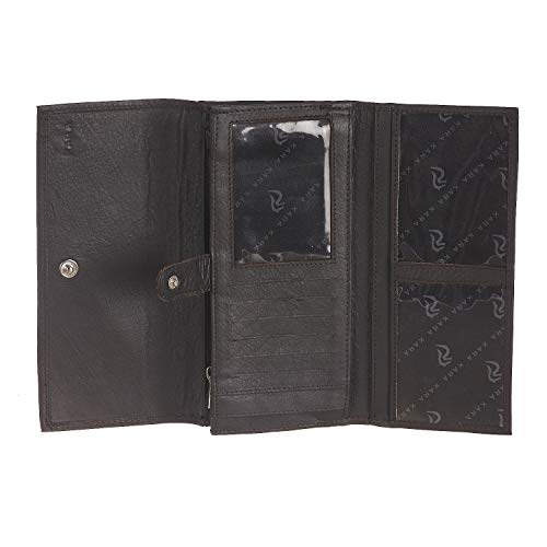 Image of KARA Leather Women's Wallet Genuine Leather Ladies Clutch Wallet for Women Trifold Purse